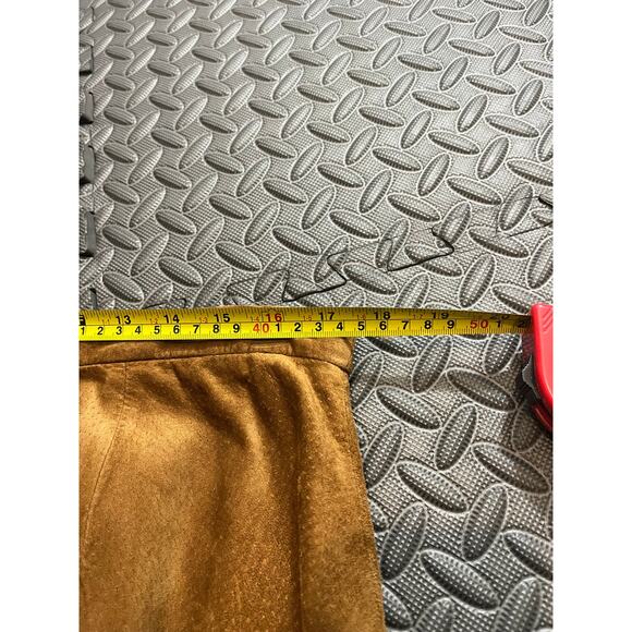 Vintage Jones New York Country Western Genuine Suede Leather Brown Pants size 16 - Picture 7 of 9